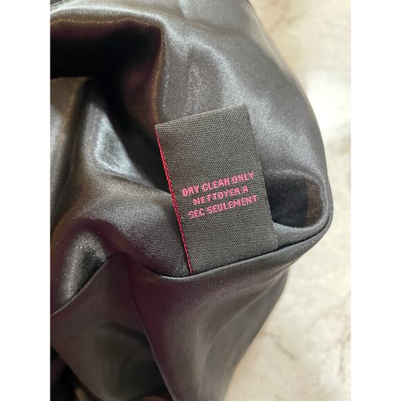 Betsy Johnson Silk Fit Flare Ruffle Embroidered Short Little Black Dress Size 10 - Picture 11 of 11